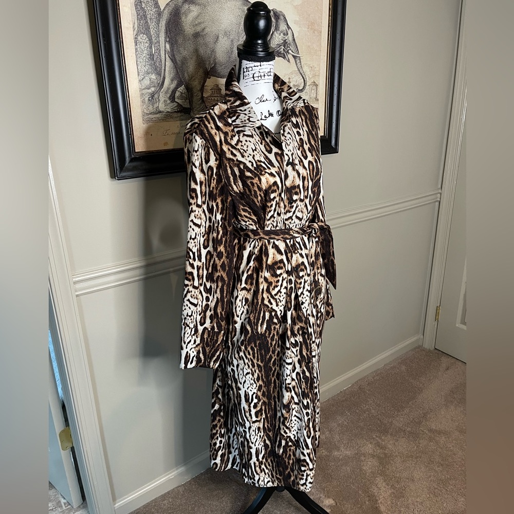 INC animal print belted dress